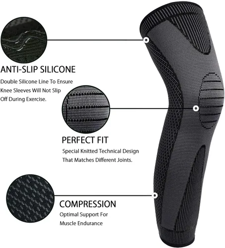 Vista 7 de SKDK - Perneras de compresión para proteger piernas y rodillas, para hombres y mujeres, baloncesto, artritis, ciclismo, fútbol, reducir las venas