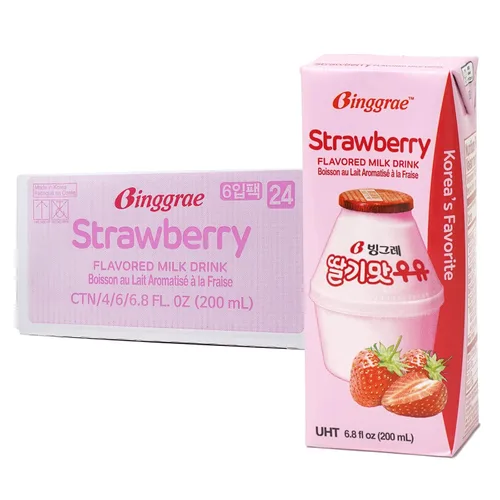 Vista 7 de Binggrae Bebida de Leche con Sabor a Plátano – Bebida Coreana Dulce y Cremosa – Cartones Estables en Estante de 6.8 fl oz – Paquete de 6