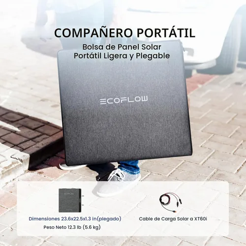 Vista 6 de EF ECOFLOW Panel solar portátil de 160 vatios para centrales eléctricas, panel solar plegable con eficiencia de conversión alta del 25% con soporte