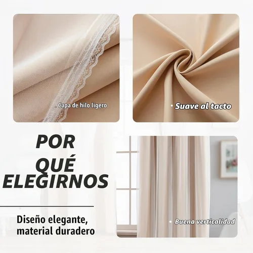 Vista 7 de Anytime Cortinas opacas y transparentes con ojales sólidos en la parte