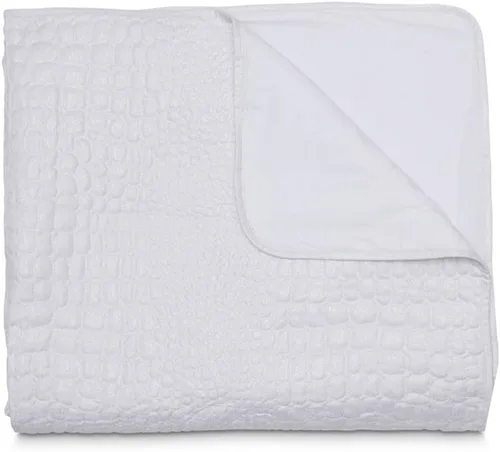 Vista 3 de Michael Amini BCS-QD03-BRLIN-WHT Brilliance - Edredón (3 piezas, tamaño Queen, color blanco)