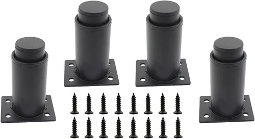 Vista 12 de Paquete de 4 patas ajustables para muebles, patas de soporte de acero inoxidable, patas de repuesto resistentes para sofá, mueble de TV, sofá, mesa