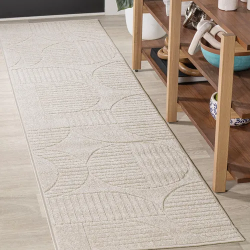 Vista 13 de JONATHAN Y Nordby - Alfombra de tiras arqueadas de alto a bajo, para interiores y exteriores, 2x8, Beige/Crema, para patio, patio trasero, sala