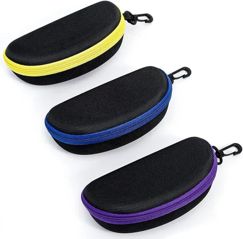 Vista 3 de ZONLY Paquete de 6 fundas para gafas de sol portátiles con cremallera de viaje con gancho