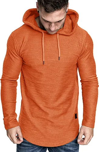 Vista 3 de Lexiart Sudadera deportiva con capucha para hombre, color liso, forro polar