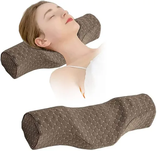 Vista 11 de Almohada cervical para el cuello para aliviar el dolor de dormir, almohada cervical de espuma viscoelástica para aliviar el dolor de cuello rígido