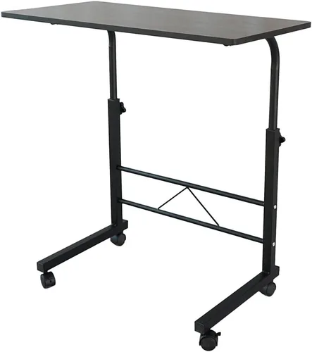 Vista 5 de Mesa auxiliar de sofá con ruedas, escritorio pequeño extraíble, mesa de café con ruedas ajustable en altura, escritorio elevador para computadora