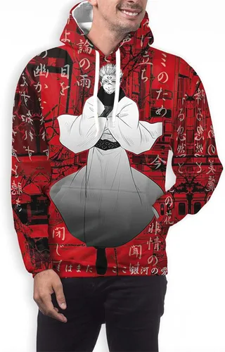 Vista 4 de Goujian Sudadera unisex con capucha para hombre, sudadera con capucha de manga larga con estampado 3D