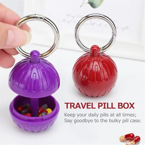 Vista 4 de Soporte portátil para joyas, caja de almacenamiento portátil de joyería, bola de soporte de anillo de viaje, organizador de píldoras, contenedor