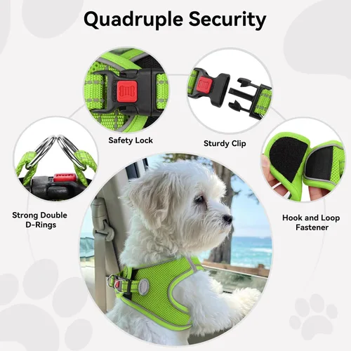 Vista 81 de Joytale Arnés para Perros Pequeños, Chaleco de Malla Transpirable Step-in, Arneses Acolchados Suaves Reflectantes para Gatos y Perros Cachorros