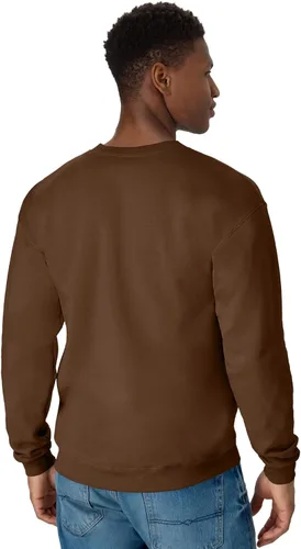 Vista 2 de Hanes Men's Sweatshirt, EcoSmart Fleece Crewneck Sweatshirt, Big & Tall Available, 1 or 2-Pack Marrón (Army Brown)