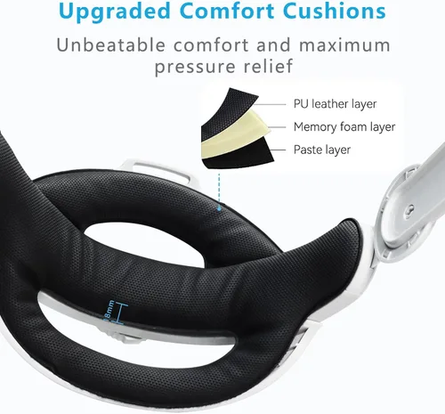 Vista 5 de Saqico Head Strap & 2 in 1 Long Arms & Handle Attachments Compatible with Oculus Quest 2 & Hand Controllers