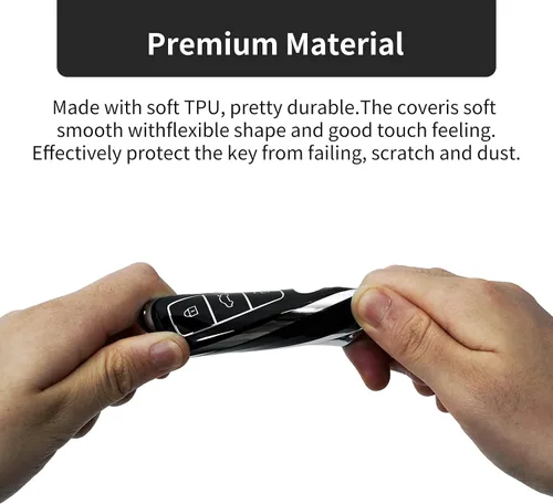 Vista 6 de OFFCURVE Funda para llavero de Audi, TPU suave premium con protección completa de 360 grados, carcasa de llave compatible con 2018-2022 A6 A7 A8