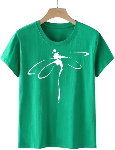 Vista 99 de Camiseta con estampado de animales para mujer, camiseta de libélula divertida, linda camiseta de manga corta, blusa de primavera 2023, camisas