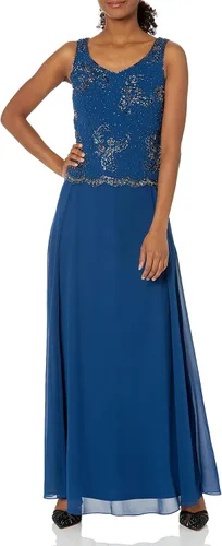 Vista 3 de J Kara Vestido tipo chaqueta con cuentas para mujer