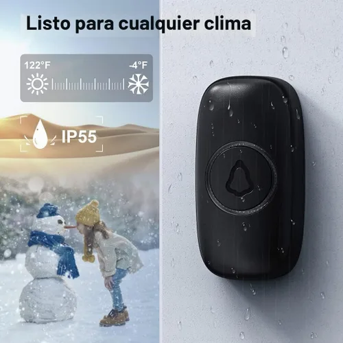 Vista 3 de Kits inalámbricos de timbre SECRUI para puerta delantera, funciona