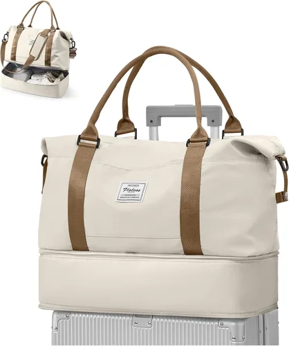 Vista 23 de VECAVE Bolsa de viaje para mujer, bolsa deportiva para gimnasio, E20-Púrpura profundo, Grande, Bolsa de viaje