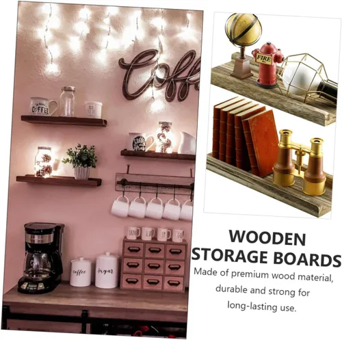 Vista 7 de Marco de pared de partición de una palabra, decoración de madera, estante de pared de madera, decoración de artículos para el hogar, estante