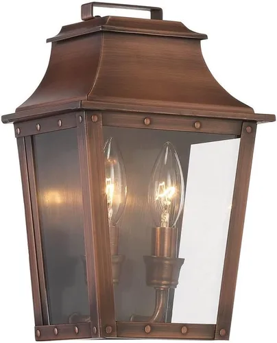 Vista 15 de Acclaim Lighting 8413AB Linterna vintage de latón sólido de una luz regulable montada en pared para exteriores clasificada para humedad con vidrio