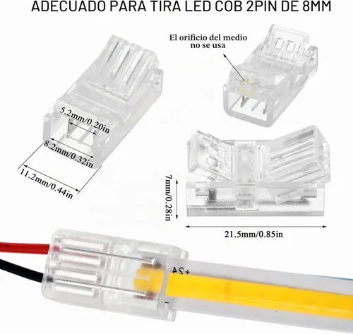 Vista 2 de Flutesan 20 conectores de tira de luz LED, conector LED mazorca