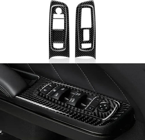 Vista 31 de Coche cambio cambio panel cubierta calcomanías para 2011 2012 2013 2014 Dodge cargador accesorios fibra carbono interior pegatinas