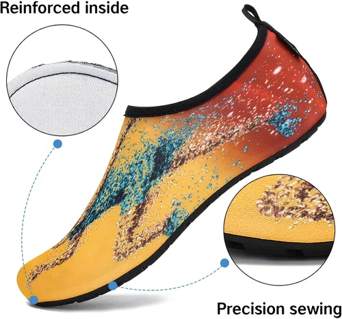 Vista 3 de Zapatos de agua para hombre y mujer de secado rápido para playa piscina natación buceo surf deportes acuáticos caminar yoga Mármol y negro