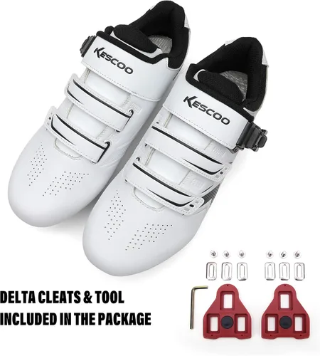 Vista 2 de Zapatos de ciclismo unisex compatibles con Peloton Bike y SPD, incluyendo tacos Delta, ideales para ciclismo en interiores y exteriores