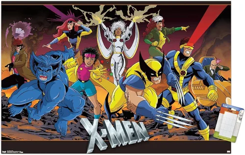 Vista 13 de Trends International Marvel Comics - Póster de pared de grupo de The X-Men, 14.725 x 22.375 pulgadas, versión enmarcada de madera de granero