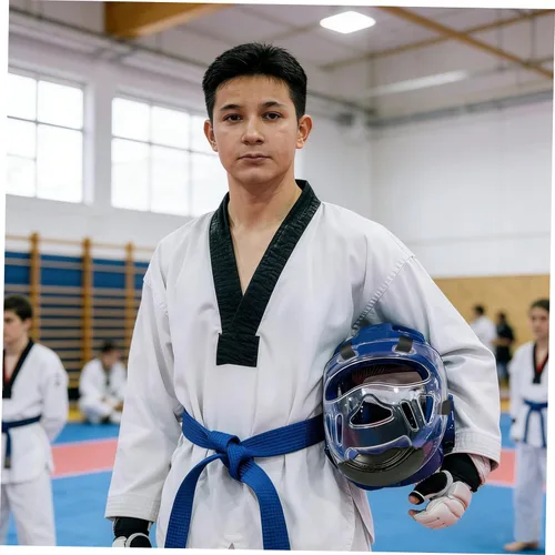 Vista 5 de Taekwondo Sparring Gear - Cubierta facial desmontable para jóvenes, cómoda, transpirable y resistente a los impactos