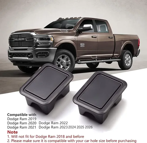 Vista 2 de Ram 1500 Cubiertas de Bolsillos de Estaca Compatibles con Dodge Ram 1500 2019-2023 Cubierta de Bolsillo de Estaca del Riel de la Caja Trasera