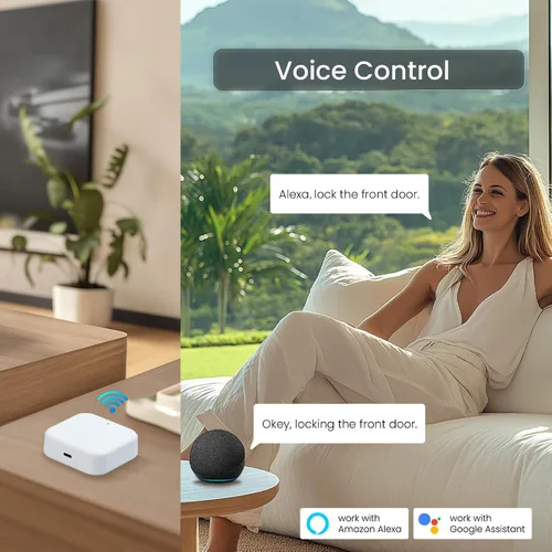 Vista 3 de DESLOC G2 Smart Lock WiFi Gateway, puerta de enlace para cerradura de puerta inteligente, puente Wi-Fi, bloqueo inteligente de control remoto
