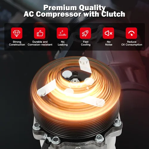 Vista 5 de cciyu Compresor de aire acondicionado para Dodge para Ram 2500 3500 5.9L 1994-2005 Sustituye al compresor de CA para automóvil con embrague