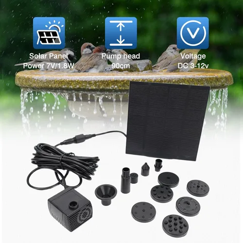 Vista 2 de MASO - Bomba de fuente solar, bomba de estanque de panel solar, bomba de agua de 7 V, 1,2 W, 200 L/H