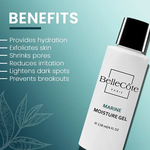 Vista 6 de BelleCôte Paris Gel hidratante facial con vitamina C, hidratante de gel ligero para mujeres con colágeno marino, hidratante facial hidratante