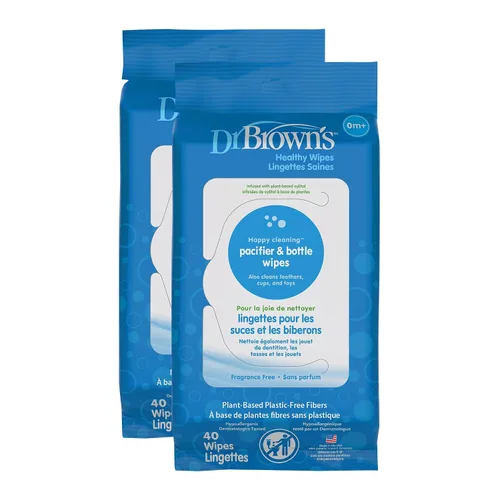 Vista 11 de Dr. Brown's Toallitas saludables para biberones y chupetes, limpian