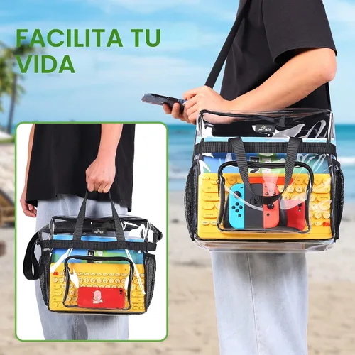 Vista 6 de MAY TREE Clear Bag for Stadium Events, 12x5.5x12 Clear Tote Bag for Work