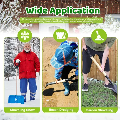 Vista 7 de MroMax Mango de agarre en D, 1-1/4 pulgadas de diámetro interior de 1.260 in, pala de nieve de PVC, mango de repuesto, accesorios de jardín, Negro
