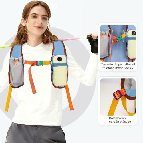 Vista 3 de Mochila de senderismo pequeña mochila de viaje de 15 L, colorida y ligera, plegable, plegable, mochila informal para mujeres y hombres