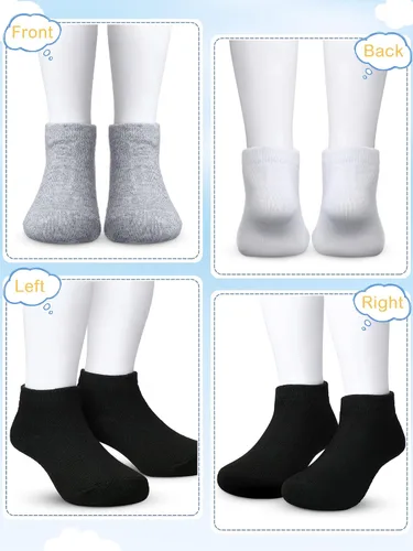 Vista 4 de 100 pares de calcetines de corte bajo unisex para niños recién nacidos calcetines de corte bajo calcetines invisibles para niños y niñas de 2 a 4