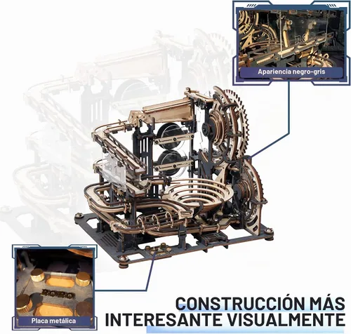Vista 4 de ROBOTIME Rompecabezas 3D Marble Run - LGA01 Marble Night City Modelo de madera para construir - Kits de construcción de modelos para adultos