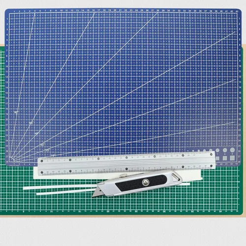 Vista 4 de Almohadilla de corte acolchado de doble cara A3 Material Pp 17.71x11.81 pulgadas Esteras de grabado para manualidades