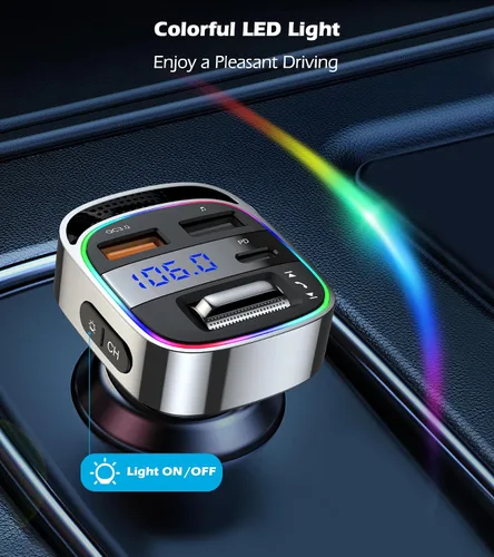 Vista 8 de LIHAN - Adaptador Bluetooth para automóviles antiguos, transmisor FM, manos libres 54W PD Fast Charging,Crystal Clear Hands-Free Calls,Music &