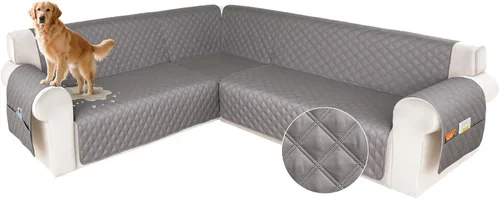 Vista 24 de HDCAXKJ Funda impermeable para sofá modular en forma de L, fundas seccionales de esquina lavables, a prueba de mascotas, protector de muebles
