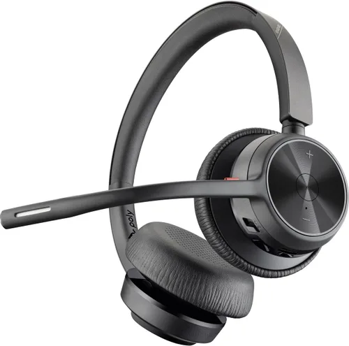 Vista 2 de Poly - Auriculares inalámbricos Voyager 4320 UC (Plantronics) - Auriculares con micrófono Boom - Conéctate a PC/Mac a través de adaptador Bluetooth