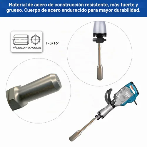 Vista 3 de 1" SDS HEX Ground Rod Driver, vástago hexagonal del conductor de la barra del taladro del martillo, muy resistente