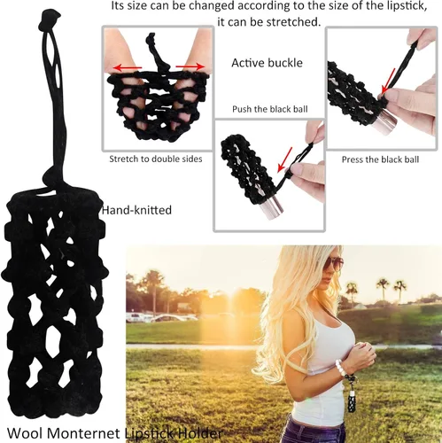 Vista 5 de BIHRTC Pulsera de silicona con llavero de pulsera con soporte de red para mujer