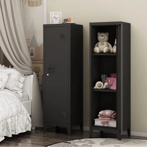 Vista 2 de MIOCASA Armario de Metal para Oficina en Casa, Gabinetes de Almacenamiento con Puertas y Estantes, Armario de Archivo con Cerradura, Organizador