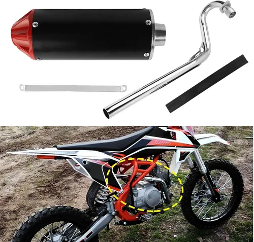 Vista 5 de FLYPIG Silenciador de tubo de escape de motocross de 1.102 in para XR50 CRF50 50cc 70cc 90cc 110cc 125cc SSR110 SSR125 TRX90 CRF70 XL70 Taotao DB14