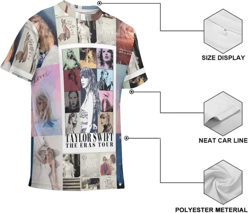Vista 4 de Taylor ERAS Tour Swift 1989 - Camiseta de manga corta para mujer, regalo creativo para fanáticos, amantes de la música casual