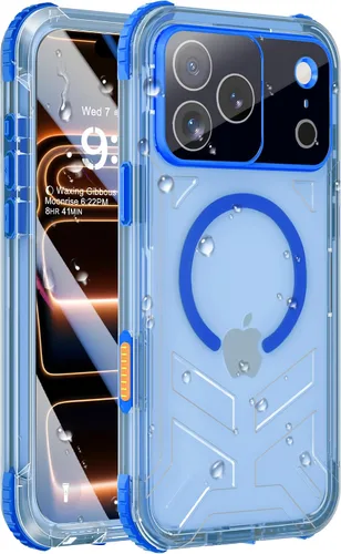 Vista 36 de Funda impermeable para iPhone 15 con Magsafe, protector de pantalla, cordón, IP68 militar de cuerpo completo a prueba de golpes, para deportes